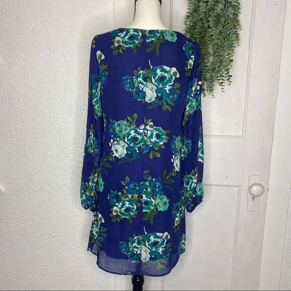 Lots of Love by Speechless ~ Blue Floral Dress - Picture 3 of 6